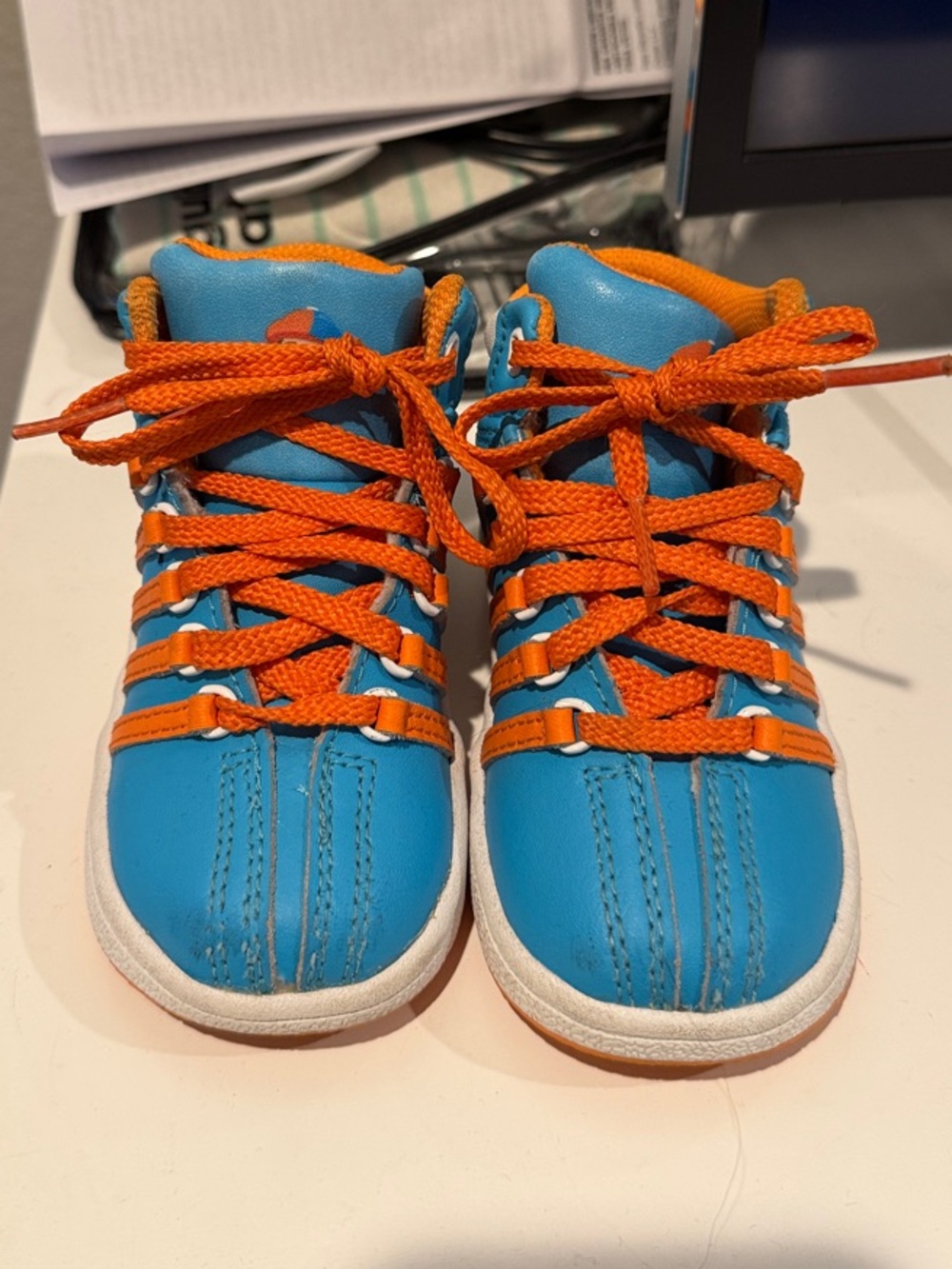 K-Swiss Kids Blippi Blue and Orange High-Top Sneakers